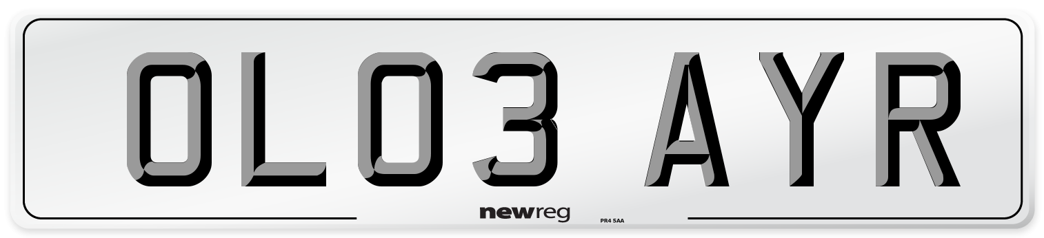OL03 AYR Number Plate from New Reg